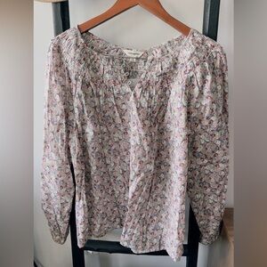 Lucky Brand Floral Blouse - Pink and White